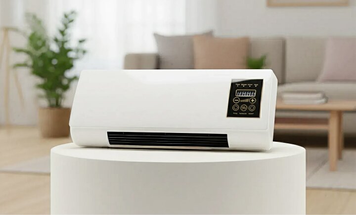 Portable AC Heater in cozy living room